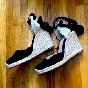 New J. Crew Platform Espadrilles Black 8.5